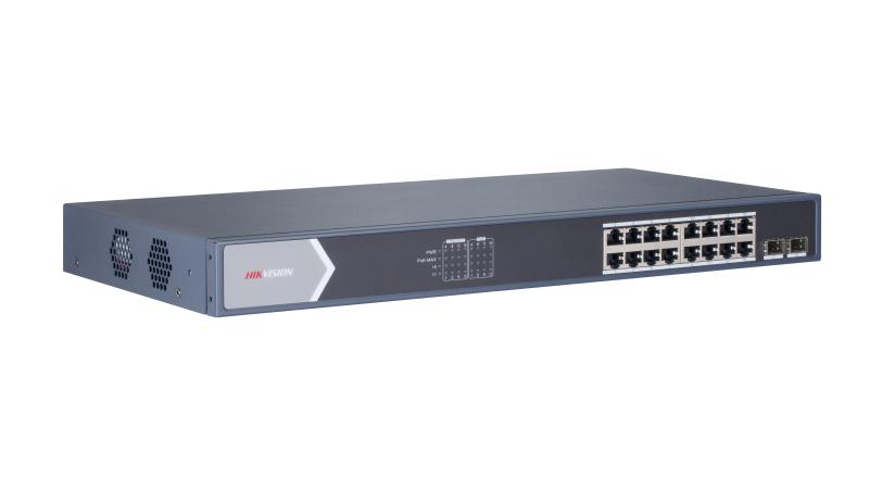 SWITCH HIKVISION DS-3E0518P-E/M 16PORT+2FIBER 10/100/1000 POE